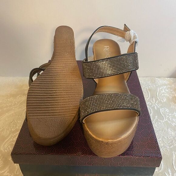 Refresh Rhinestone Embellished Wedge Sandals - Picture 8 of 8